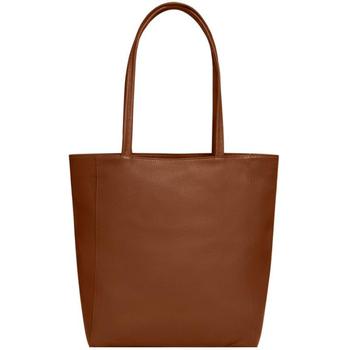 Sostter | Camel Zip Top Leather Tote Shopper Bag商品图片,