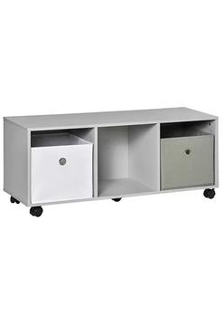 商品HOMCOM | Toy Chest Kids Mobile Cabinet Storage Organizer Children Display Shelf for Toys Clothes Books Bedroom with Wheels Drawers Grey,商家Belk,价格¥397图片