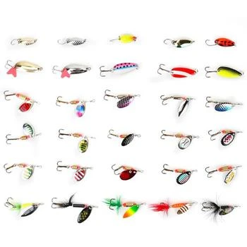 Fresh Fab Finds | 30Pcs Fishing Lures Kit Metal Spoon Lures Hard Spinner Baits With Single Triple Hook For Trout Bass Salmon With Free Tackle Box Multi,商家Verishop,价格¥295