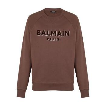 推荐包税【预售7天发货】 BALMAIN 23秋冬 男士 卫衣 Balmain 植绒标识卫衫 BLM4K98BBRW商品