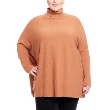 推荐Plus Size Turtleneck Poncho Sweater商品