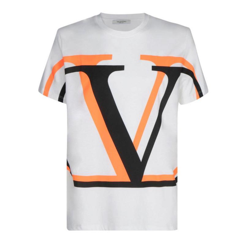 推荐VALENTINO 男士白色对比色 V 标志印花短袖T恤 UV3MG08C-6K7-LC5商品