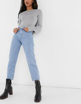 product Topshop straight leg jeans in bleach wash image