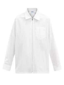 Prada | Zip-through cotton-poplin shirt商品图片,