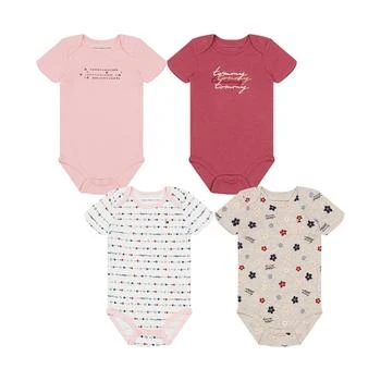 Tommy Hilfiger | Baby Girls Print-Logo Short Sleeve Bodysuits, Pack of 4,商家Macy's,价格¥329
