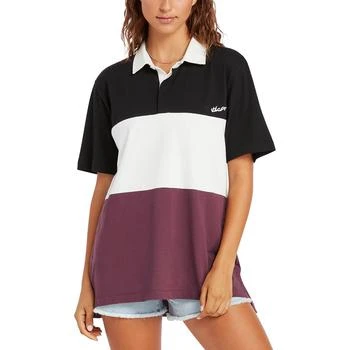 推荐Volcom Womens Logo Patch Collared Polo Top商品