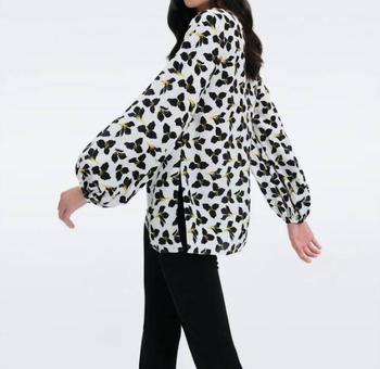 Diane von Furstenberg | Freddie Blouse In Graphic Flower Ivory商品图片,5.8折