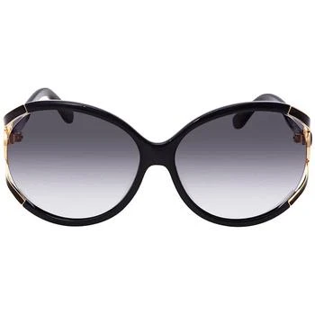 推荐Ferragamo Grey Gradient Round Ladies Sunglasses SF600S 001 61商品