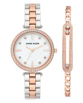 Anne Klein | Premium Crystal Accented Watch and Bracelet Set商品图片,