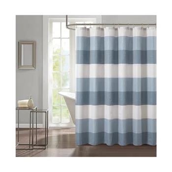 Style Nest | Blue Waffle Color Block Texture 14 Pc Shower Curtain Set,商家Macy's,价格¥225