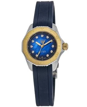TAG Heuer | Tag Heuer Aquaracer Professional 200 Blue Diamond Dial Rubber Strap Women's Watch WBP2450.FT6215 8.1折, 独家减免邮费