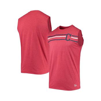New Era | Men's Heathered Red Cleveland Guardians Muscle Tank Top商品图片,