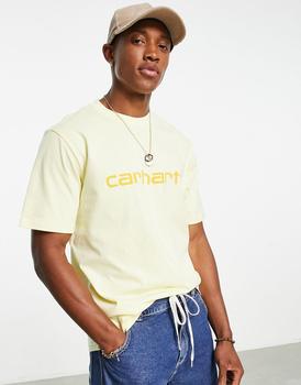 推荐Carhartt WIP script t-shirt in soft yellow商品