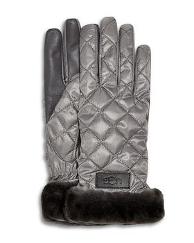 ugg手套, UGG | UGG® Quilted Shearling Cuff Tech Gloves商品图片 
