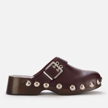 推荐Ganni Women's Leather Clogs - Burgundy商品