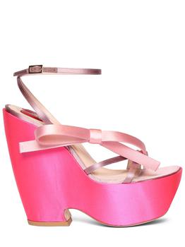 Roger Vivier | 100mm Choc Bow Satin Wedges商品图片,