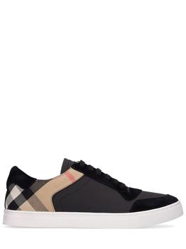 burberry鞋新款, Burberry | New Reeth Check Canvas & Leather Sneaker商品图片 