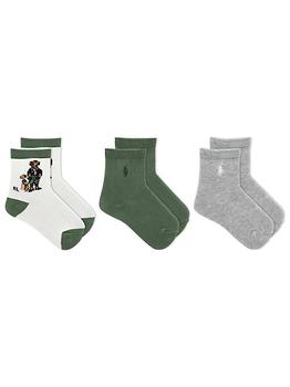 商品Ralph Lauren | Baby's Fall Bear Three-Pack Sock Set,商家Saks Fifth Avenue,价格¥112图片