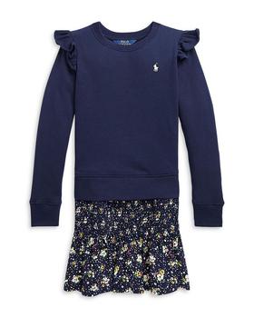 Ralph Lauren | Girls Floral Fleece Sweatshirt & Dress Separates - Little Kid, Big Kid商品图片,7.4折起, 独家减免邮费