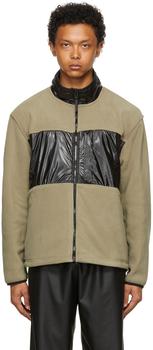 product Taupe & Black Fleece Jacket image
