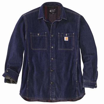 商品Carhartt | Carhartt Men's Relaxed Fit Denim Fleece Lined Snap-Front Shirt Jacket,商家Moosejaw,价格¥579图片