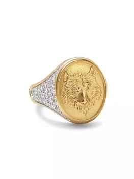 David Yurman | Petrvs Wolf Signet Ring in 18K Yellow Gold,商家Saks Fifth Avenue,价格¥66335