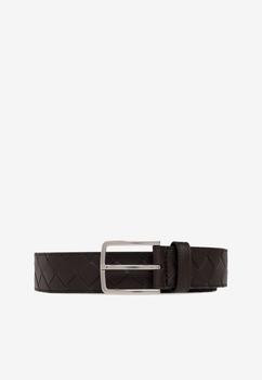 推荐Rectangle Buckle Belt in Intrecciato Leather商品