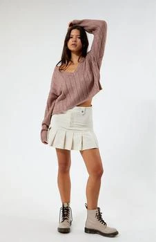 Daisy Street | Corduroy Pleated Mini Skirt 