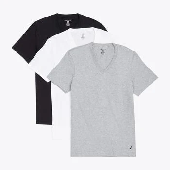 Nautica Nautica Mens V-Neck T-Shirts, 3-Pack