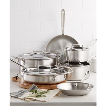 All-Clad | D5 Brushed Stainless Steel 10-Pc. Cookware Set商品图片,5.9折×额外7折, 额外七折
