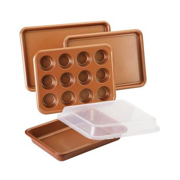 商品Ayesha Bakeware Nonstick Baking Pan Set, 5-Pc., Copper,商家Macy's,价格¥475图片