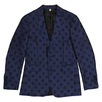 推荐Men's Midnight Blue Soho Fit Spot Wool Silk Cotton Evening Jacket商品
