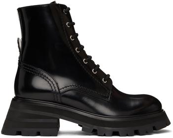 推荐Black Patent Lace-Up Boots商品