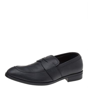 zegna鞋正品, [二手商品] Zegna | Ermenegildo Zegna Black Leather Slip on Loafers Size 41商品图片 8.9折, 满1件减$100, 满减