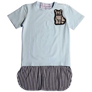 推荐Michaela Buerger Kids Cat Embroidered Contrast T-shirt, Size 9/10Y商品