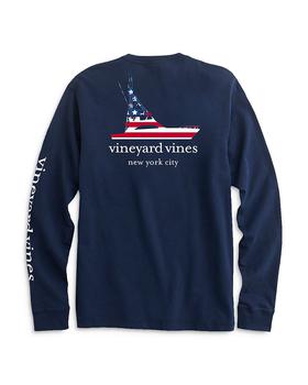 美国Vineyard Vines, Vineyard Vines | New York City Long Sleeve Americana Sportfisher Fill Pocket Tee商品图片 