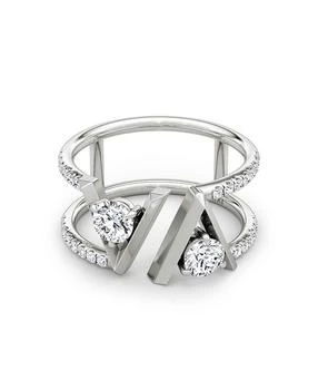 VRAI | V Double Row Pave Band in 14K White Gold, .72ctw Round Brilliant Lab Grown Diamonds,商家Bloomingdale's,价格¥9690