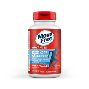 Move Free Advanced Glucosamine Chondroitin MSM + Vitamin D3 Joint Support Supplement, Supports Mobility Comfort Strength Flexibility & Bone + Immune Health - 120 Tablets (40 servings)*,价格$29.75