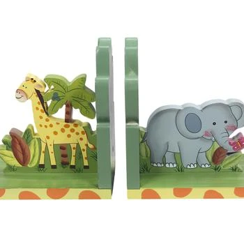Kids Sunny Safari Bookends by Teamson Kids Wooden Animal Nursery Décor W-9837A