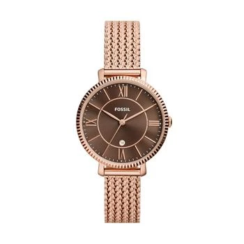 Fossil | Jacqueline Three-Hand Date Rose Gold-Tone Stainless Steel Mesh Watch - ES5322 7折, 独家减免邮费