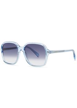 推荐Blue oversized square-frame sunglasses商品