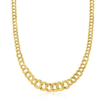 Ross-Simons | Ross-Simons 14kt Yellow Gold Graduating Double-Oval Link Necklace,商家Premium Outlets,价格¥7812
