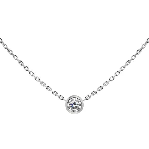 Redline | 【预售一周】redline/redline 经典Pure系列 18K金包镶0.10克拉圆钻细链项链（四种金属可选）,商家VP FRANCE,价格¥6719