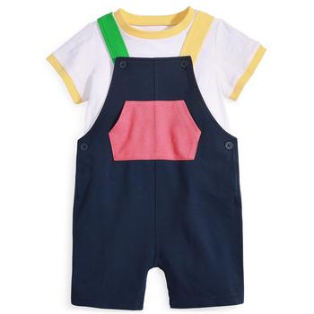 First Impressions | Baby Boys 2-Pc. Overall Set, Created for Macy's商品图片,2.9折