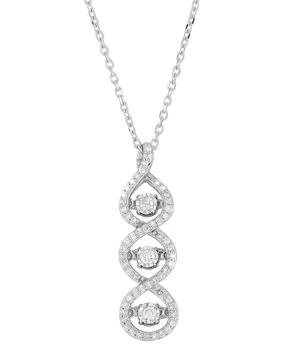 Macy's | Diamond Crossover Triple Twist Pendant Necklace (1/3 ct. t.w.) in 10k White Gold, 16" + 1" extender,商家Macy's,价格¥13987