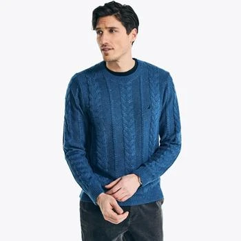 Nautica | Nautica Mens Sustainably Crafted Cable-Knit Crewneck Sweater 7.5折