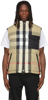 Burberry | Reversible Beige Recycled Nylon Puffer Gilet Vest商品图片,