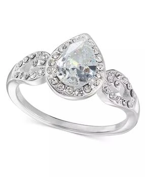 Charter Club | Silver-Tone Stone & Crystal Pear Halo Statement Ring, Created for Macy's,商家Macy's,价格¥258