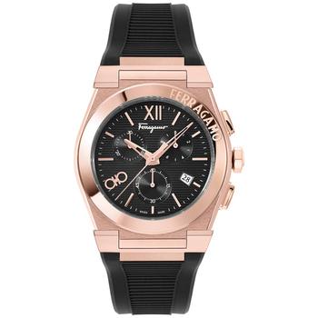 男士休闲菲拉格慕手表, Salvatore Ferragamo | Men's Swiss Chronograph Vega Black Silicone Strap Watch 42mm商品图片 