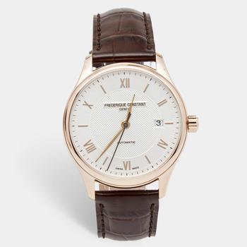 推荐Frederique Constant Silver Rose Gold Plated Stainless Steel Crococalf Leather Classics Index FC-303MV5B4 Men's Wristwatch 40 mm商品